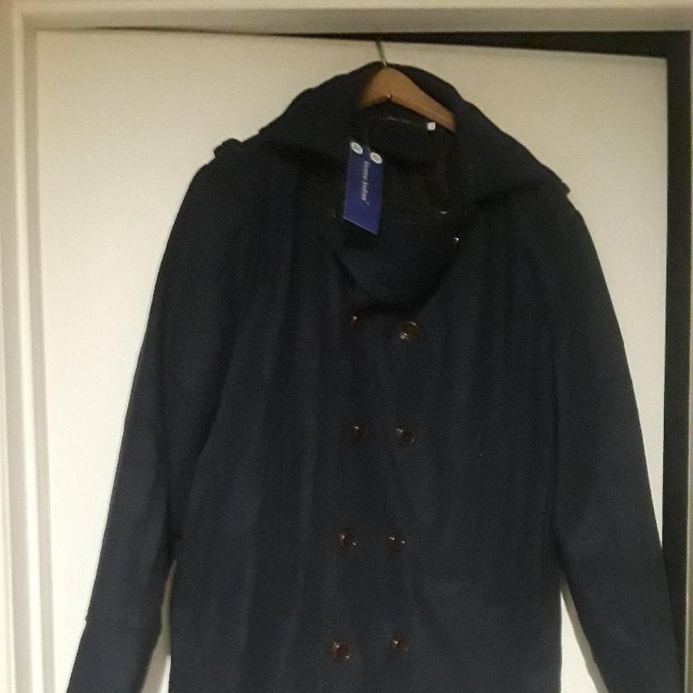 BRAND NEW DOUBLE BREASTED LIGHT WOOL PEA COAT